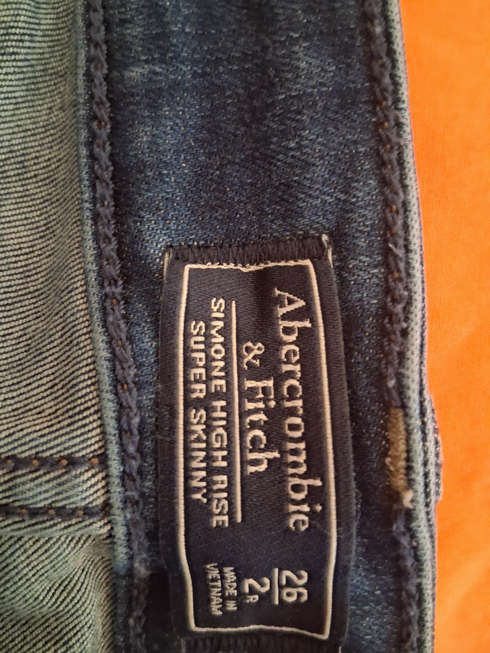 Abercrombie & Fitch Simone High Rise Super Skinny 26/ 2r Blue Distressed Jeans - Picture 8 of 9